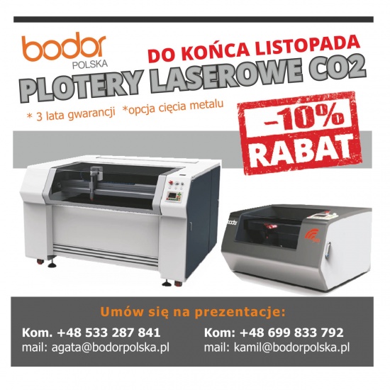 Promocja -10% na plotery laserowe CO2